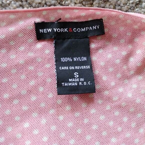 New York & Company Pink Polka Dot Flutter Sleeve Blouse - Picture 4 of 5